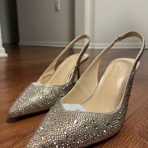 Betsey Johnson Mya Pump Elegant Rhinestone Slingback Heels